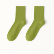 Olive Grove Socks — solid olive green cotton socks designed by EmotiForce Australia, soft, breathable, and perfect for minimalist daily wear.